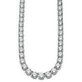 14k White Gold 100 3/4 carat Lab Grown Diamond VS/SI+ G+ Complete Round 20 inch Graduated Tennis Necklace